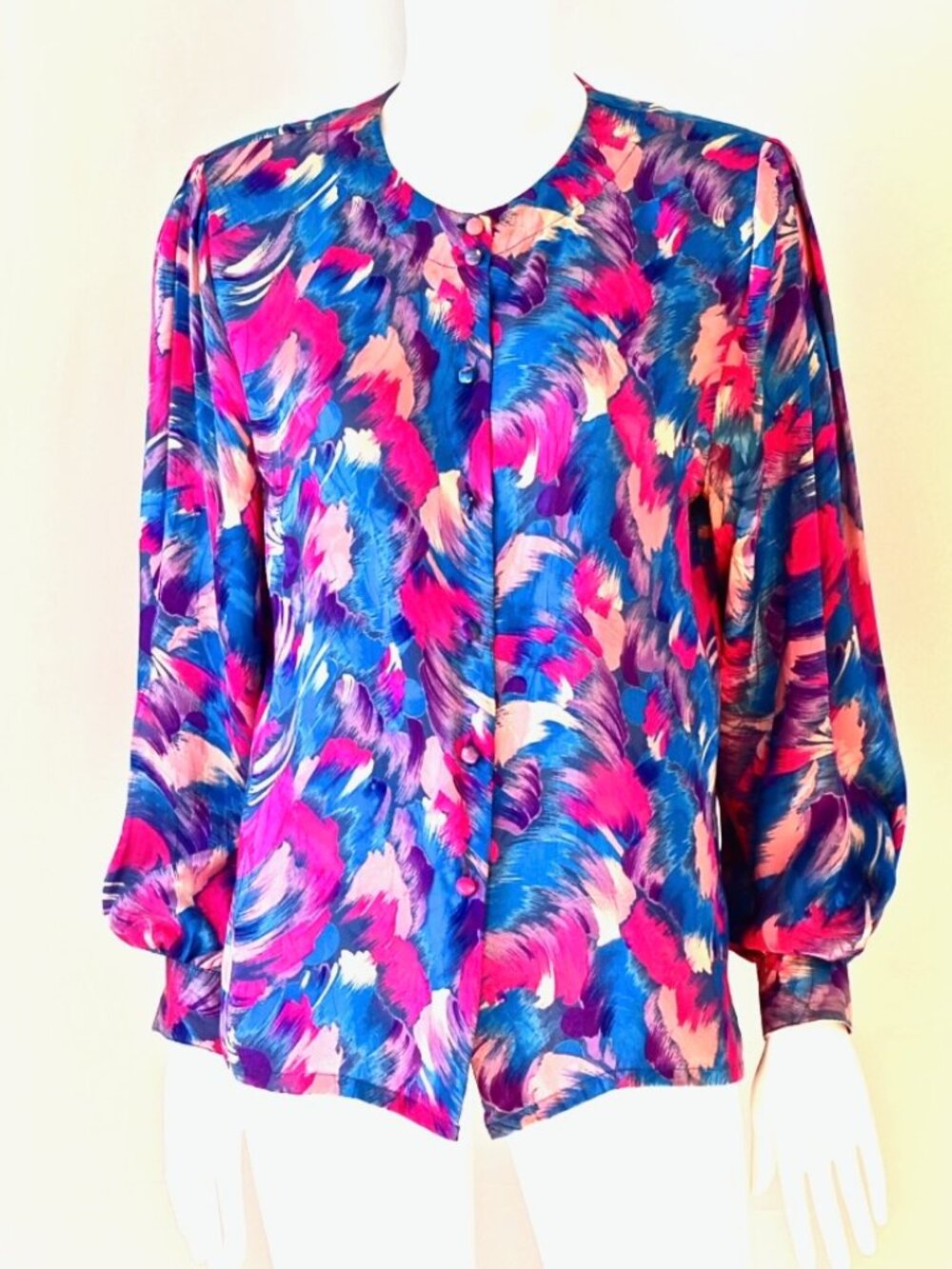 PT Princeton Vibrant Vintage Jacquard Silk Blouse